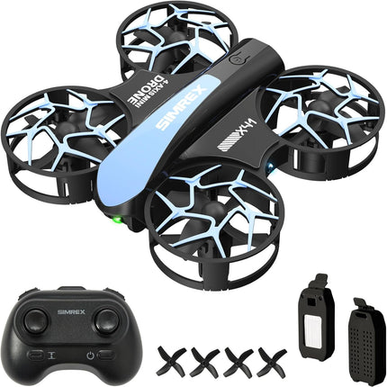 Mini RC Stunt Drone with 1 Key Takeoff/Landing, Altitude Hold, 3 Speeds & LED Lights
