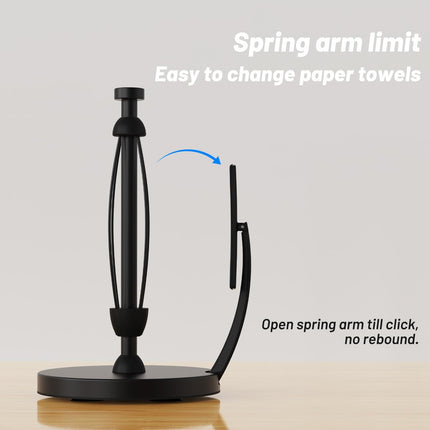 Paper Towel Holder with Easy-Tear Tension Arm