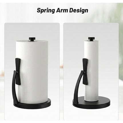 Paper Towel Holder with Easy-Tear Tension Arm